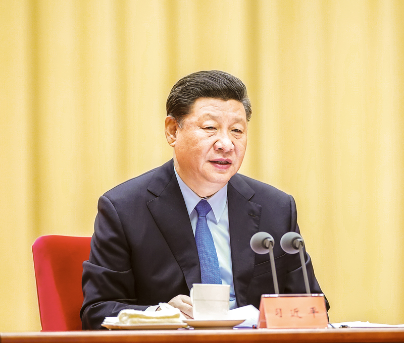 2019年5月31日，“不忘初心、牢记使命”主题教育工作会议在北京召开。中共中央总书记、国家主席、中央军委主席习近平出席会议并发表重要讲话。 新华社记者 鞠鹏/摄